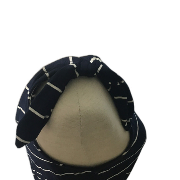 Lily Rose Navy White Striped Skater Dress Medium - Picture 4 of 9